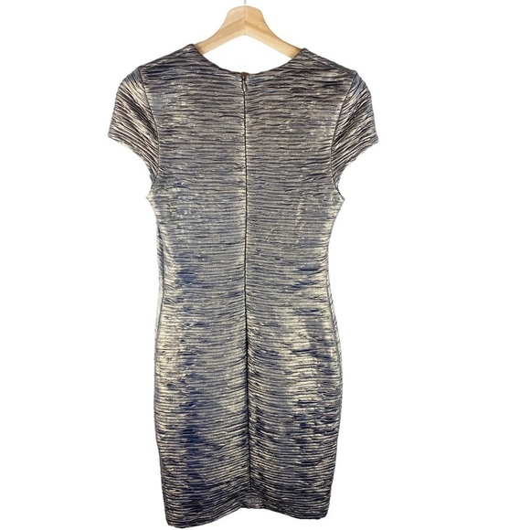 Torn By Ronny Kobo Gold Metallic Pleated Mini Dress - Picture 4 of 8